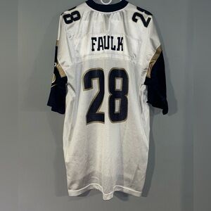 St Louis Rams Marshall Faulk #28 Throwback Reebok NFL Football Jersey Mens XL